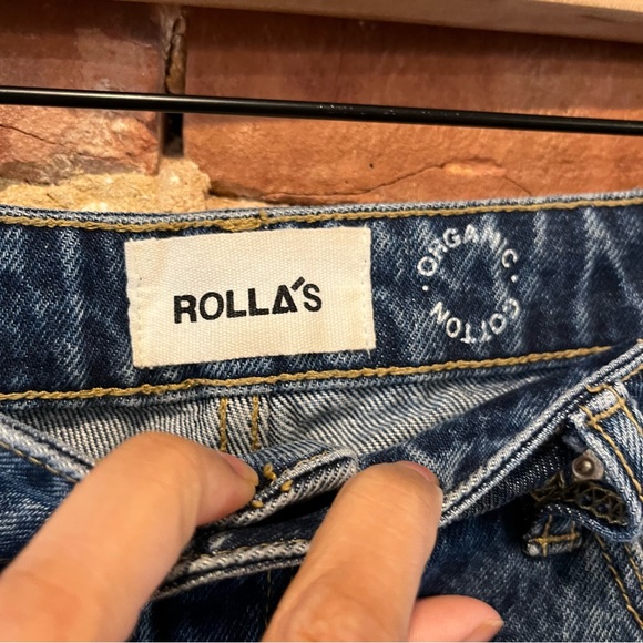 Rolla’s Classic Straight High Rise Regular Fit Size 27 Distressed Raw Hem Crop - Picture 7 of 10
